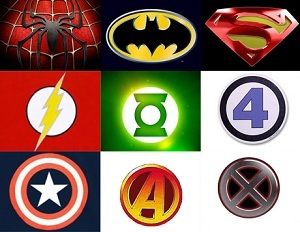 логотипы супергероев