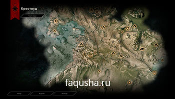 Карта с местоположением астрариумов в Крествуде в Dragon Age: Inquisition