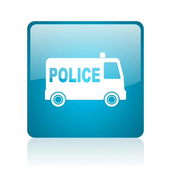 Полиция голубой квадратный веб глянцевой значок — стоковое фото