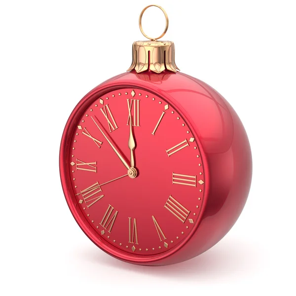 Новогодний часы Рождественский бал безделушка украшения красный — стоковое фото