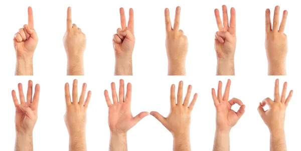 Подсчет мужские руки — стоковое фото
