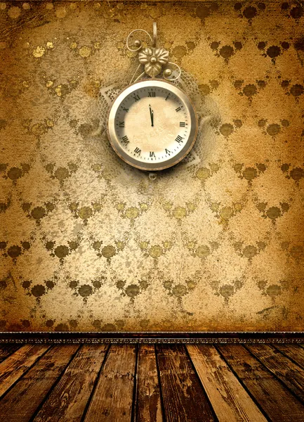 Антикварные часы лицо с кружевами — стоковое фото